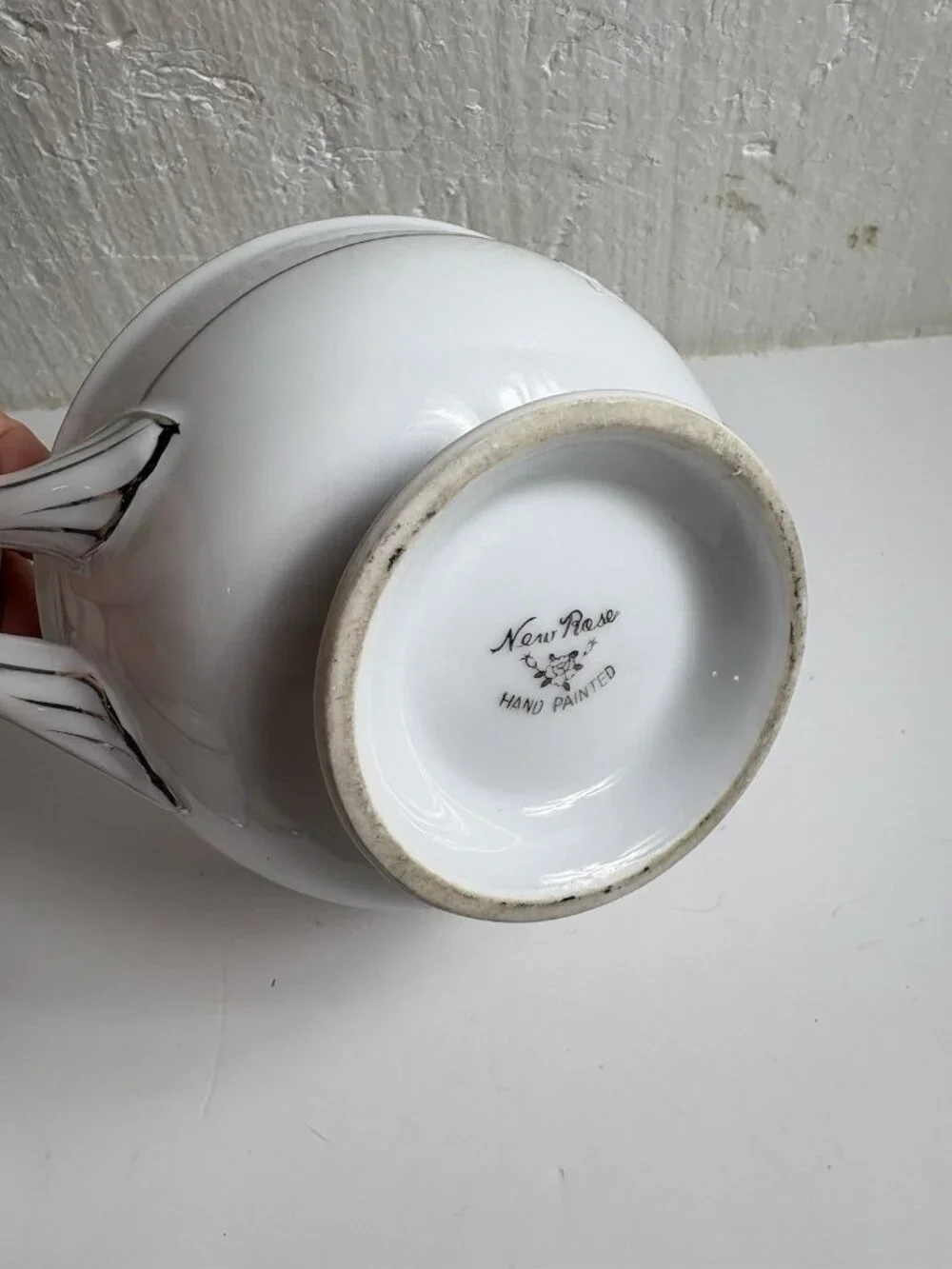 New Rose Hand Painted Teapot, Sugar Bowl And Creamer